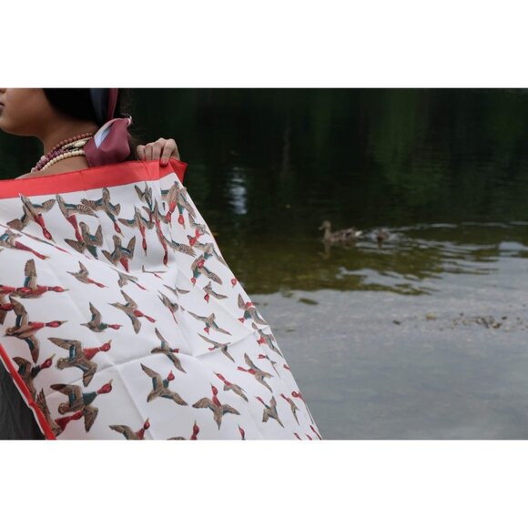 Redhead Flying Ducks Scarf Vintage Accessories - Picture 5 of 8